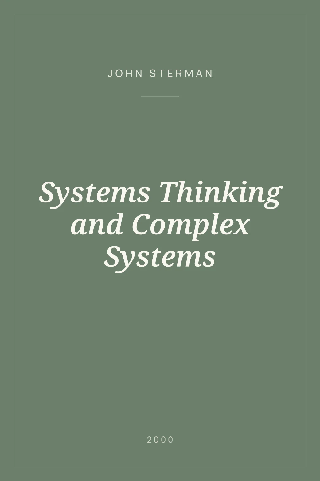Portada de Systems Thinking and Complex Systems