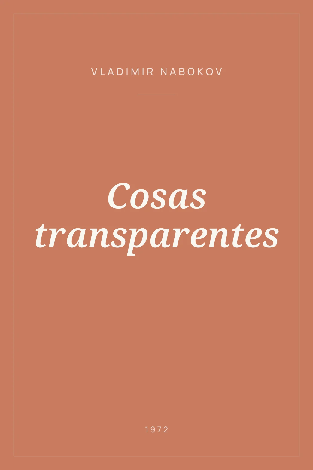 Portada de Cosas transparentes
