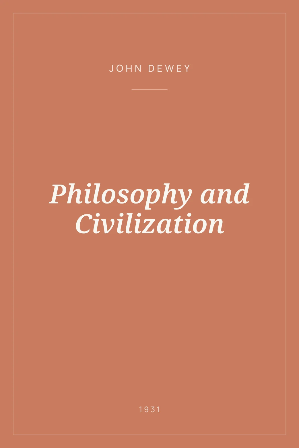 Portada de Philosophy and Civilization