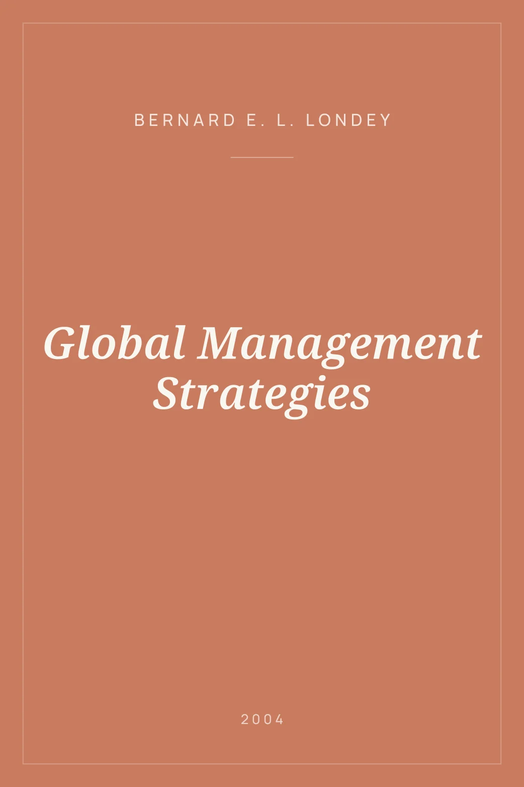 Portada de Global Management Strategies