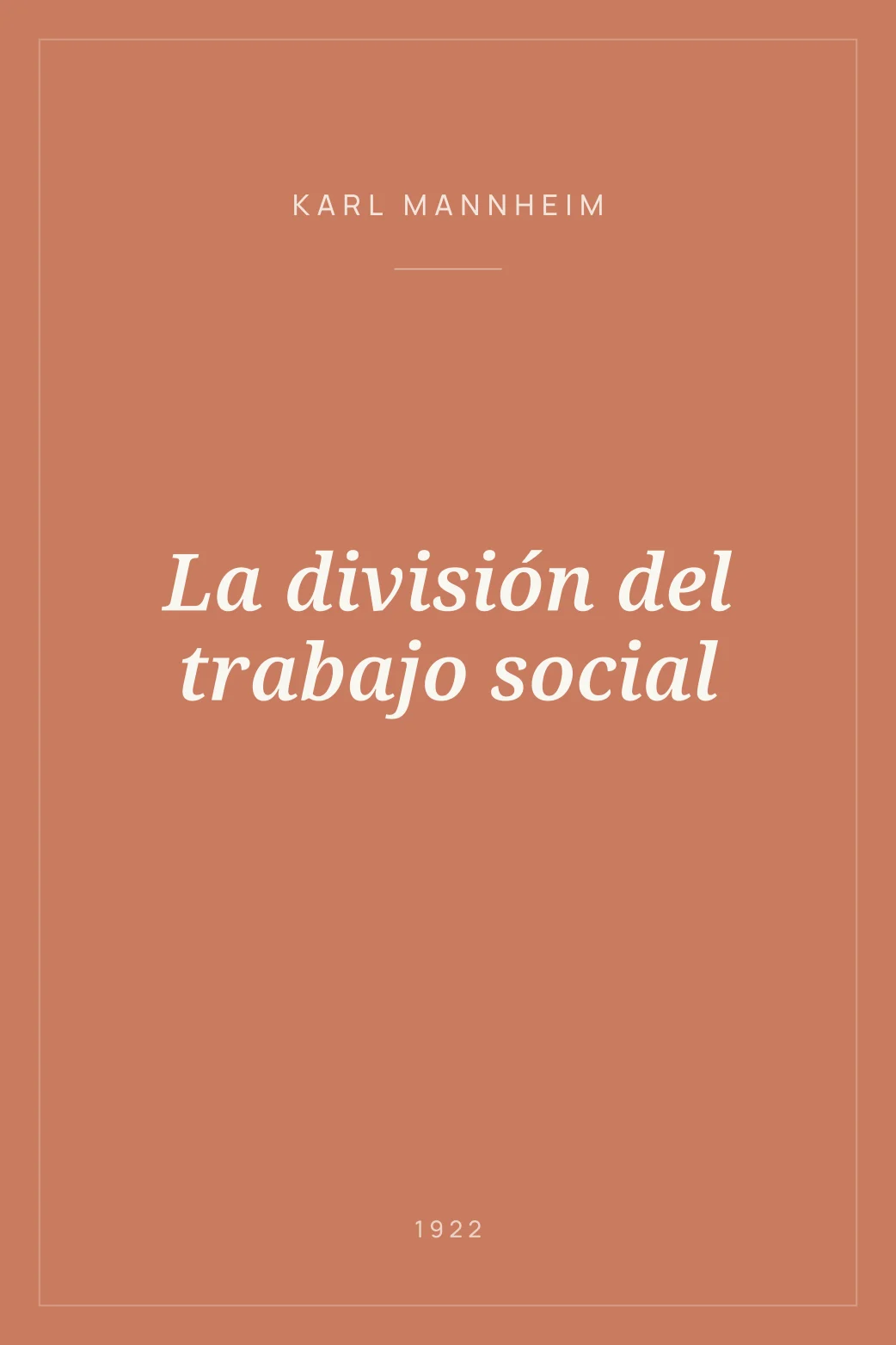 Portada de La división del trabajo social