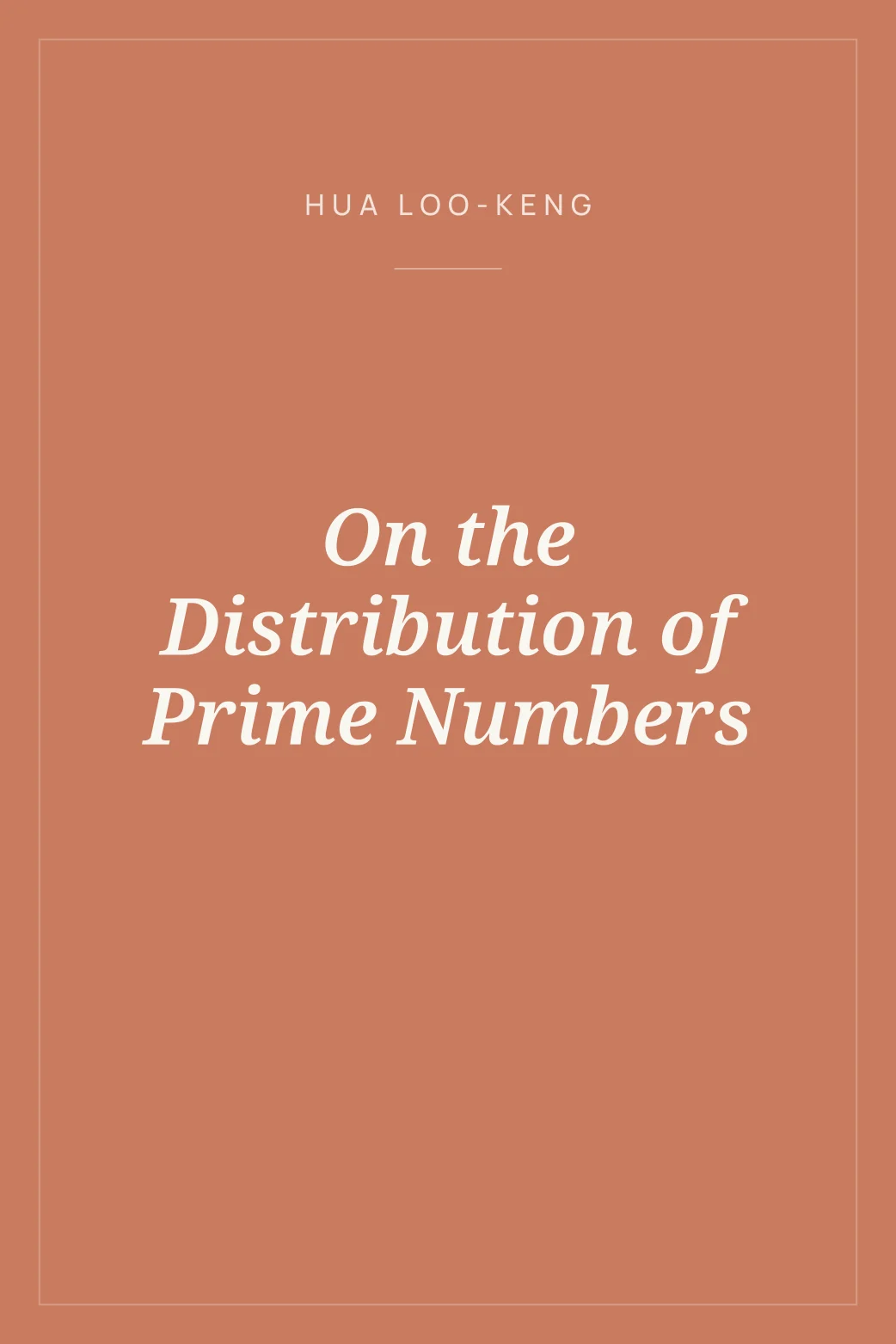 Portada de On the Distribution of Prime Numbers