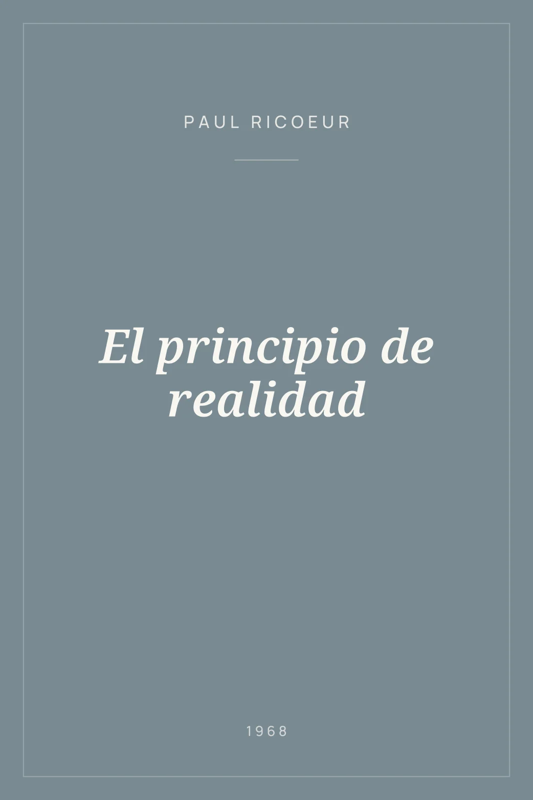 Portada de El principio de realidad