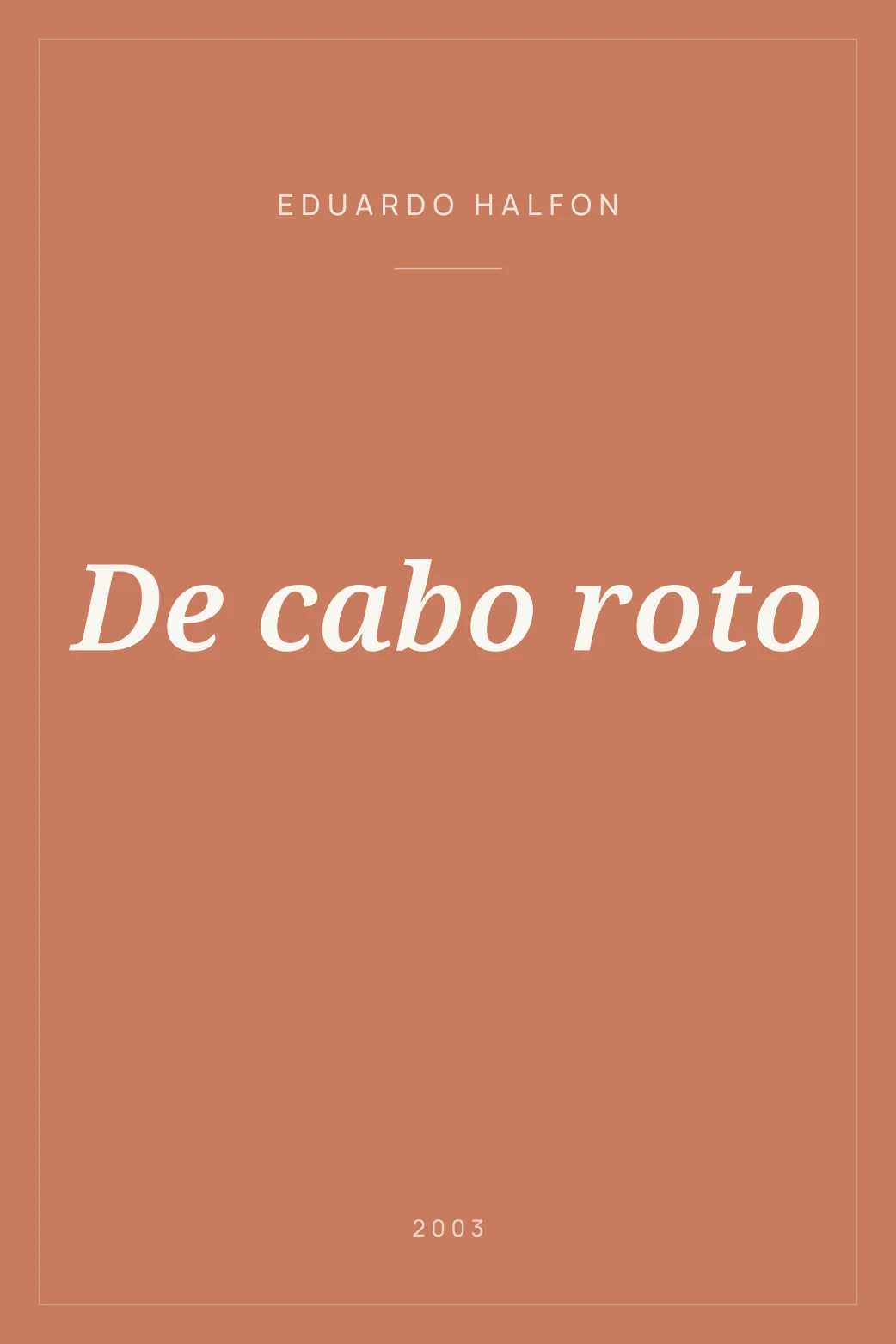 Portada de De cabo roto