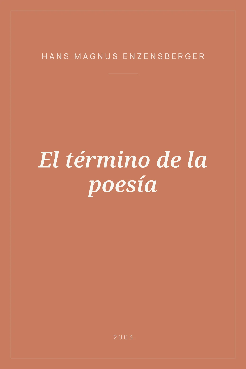 Portada de El término de la poesía