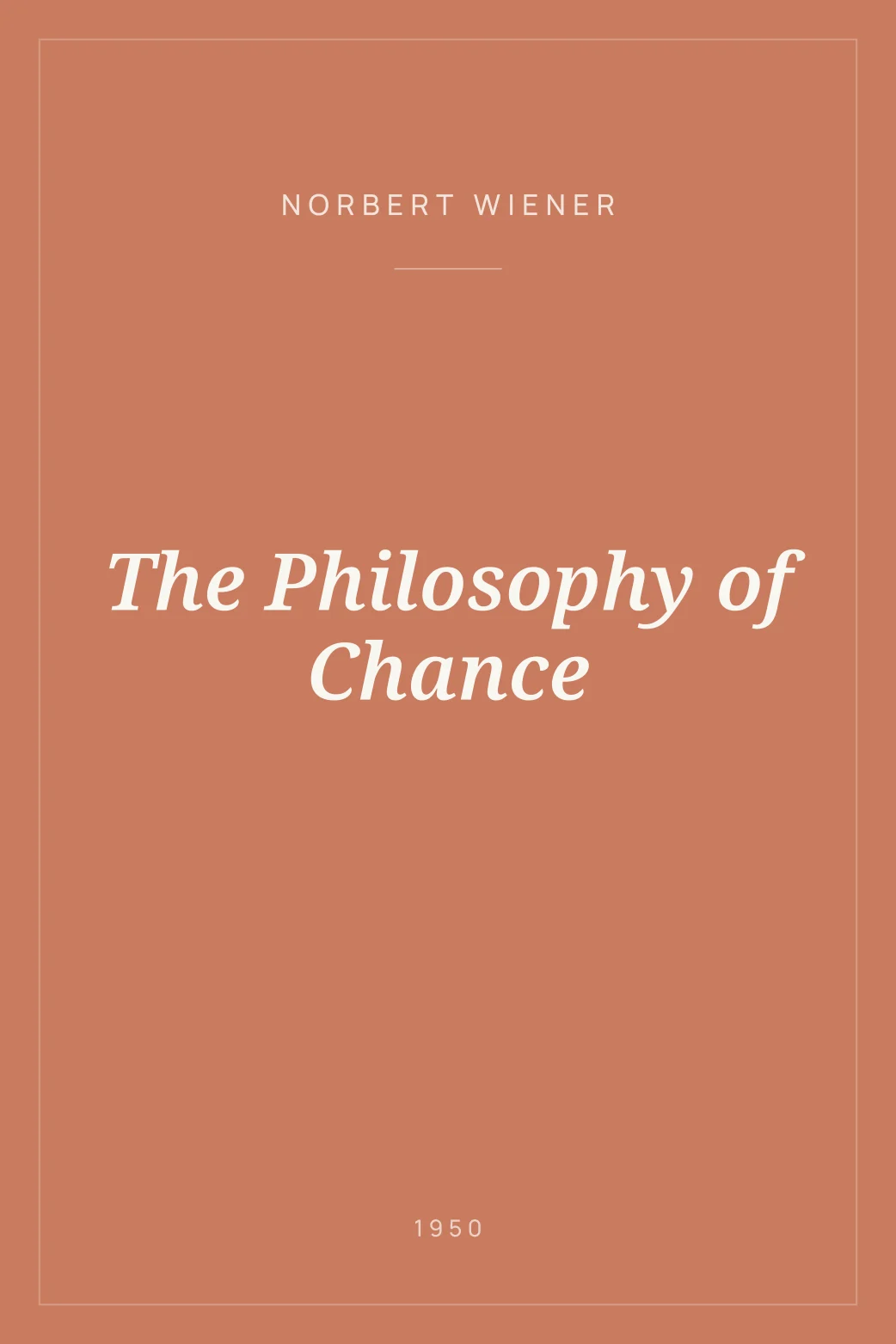 Portada de The Philosophy of Chance