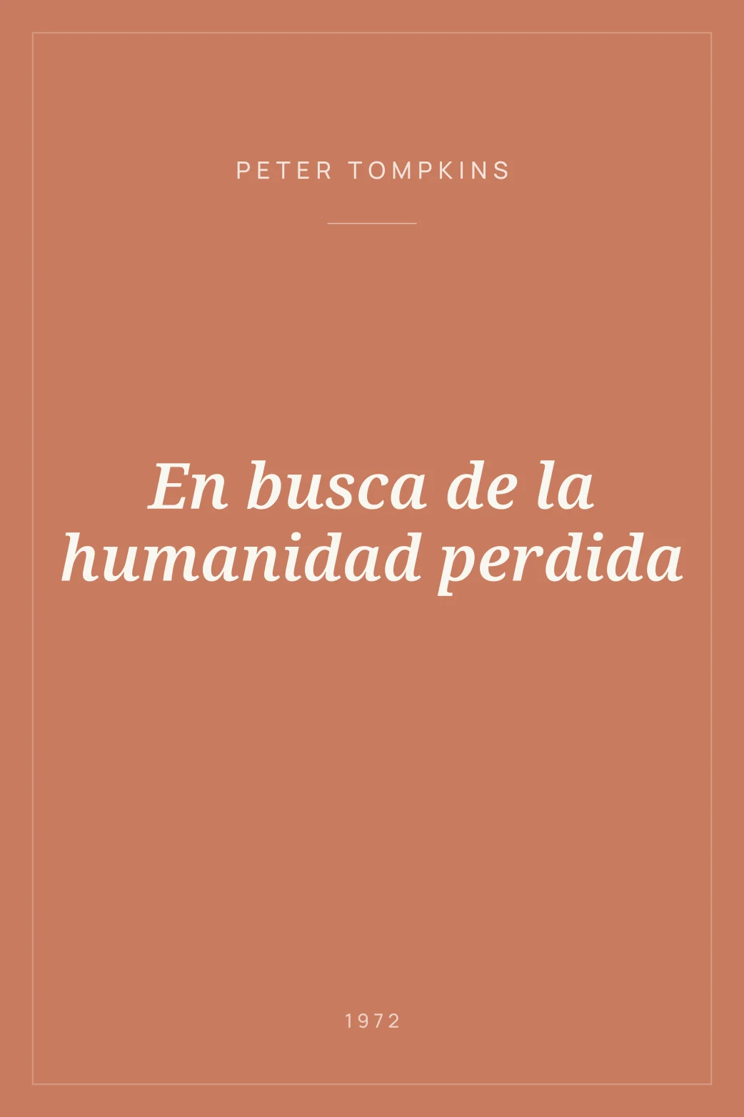 Portada de En busca de la humanidad perdida
