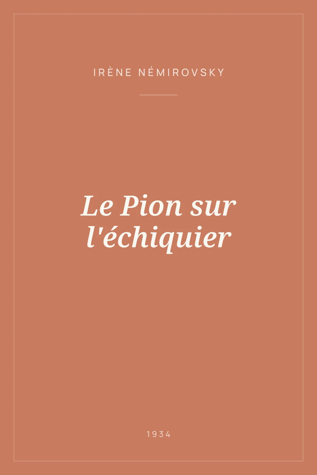Portada de Le Pion sur l'échiquier