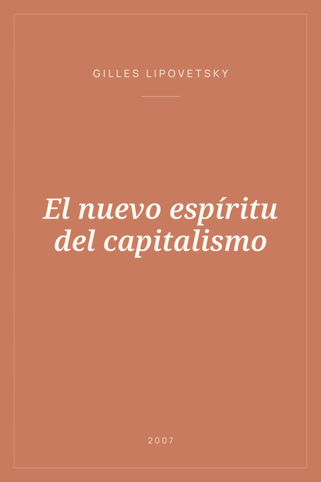 Portada de El nuevo espíritu del capitalismo