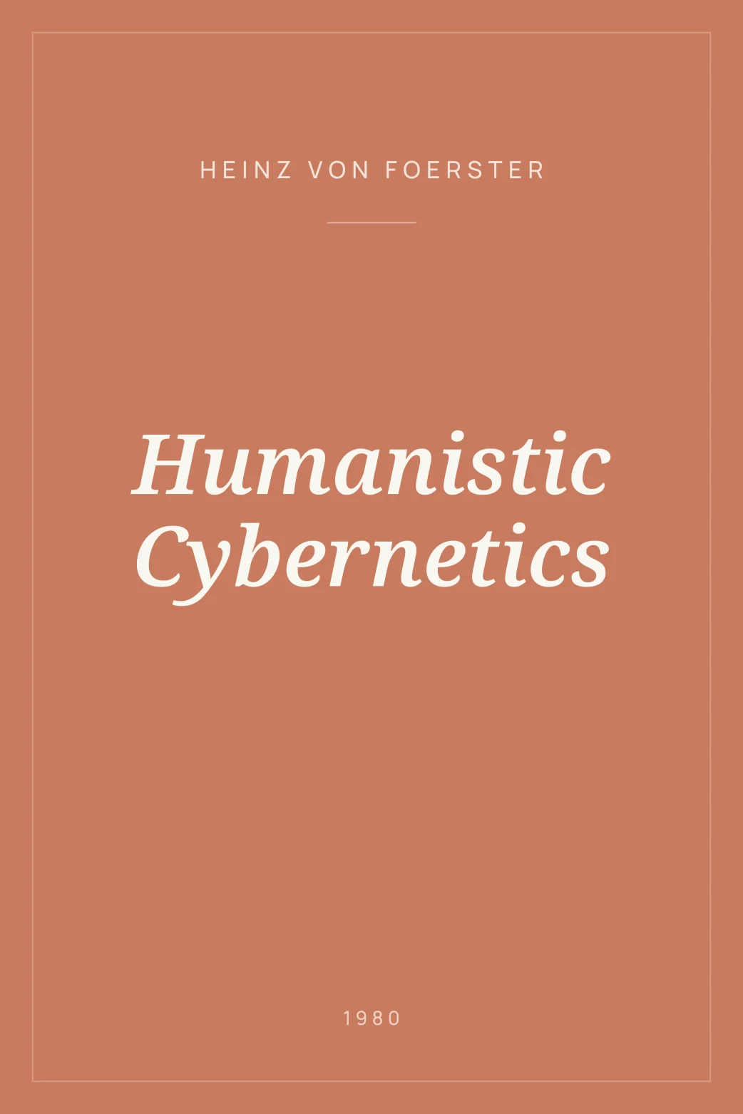 Portada de Humanistic Cybernetics
