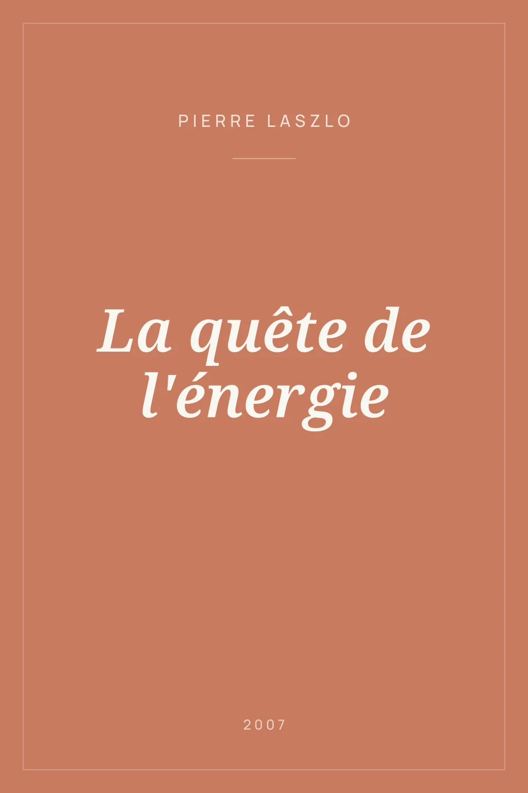Portada de La quête de l'énergie