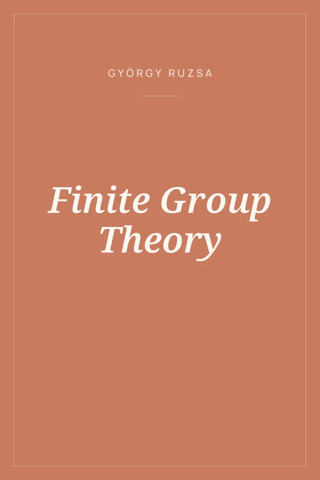 Portada de Finite Group Theory