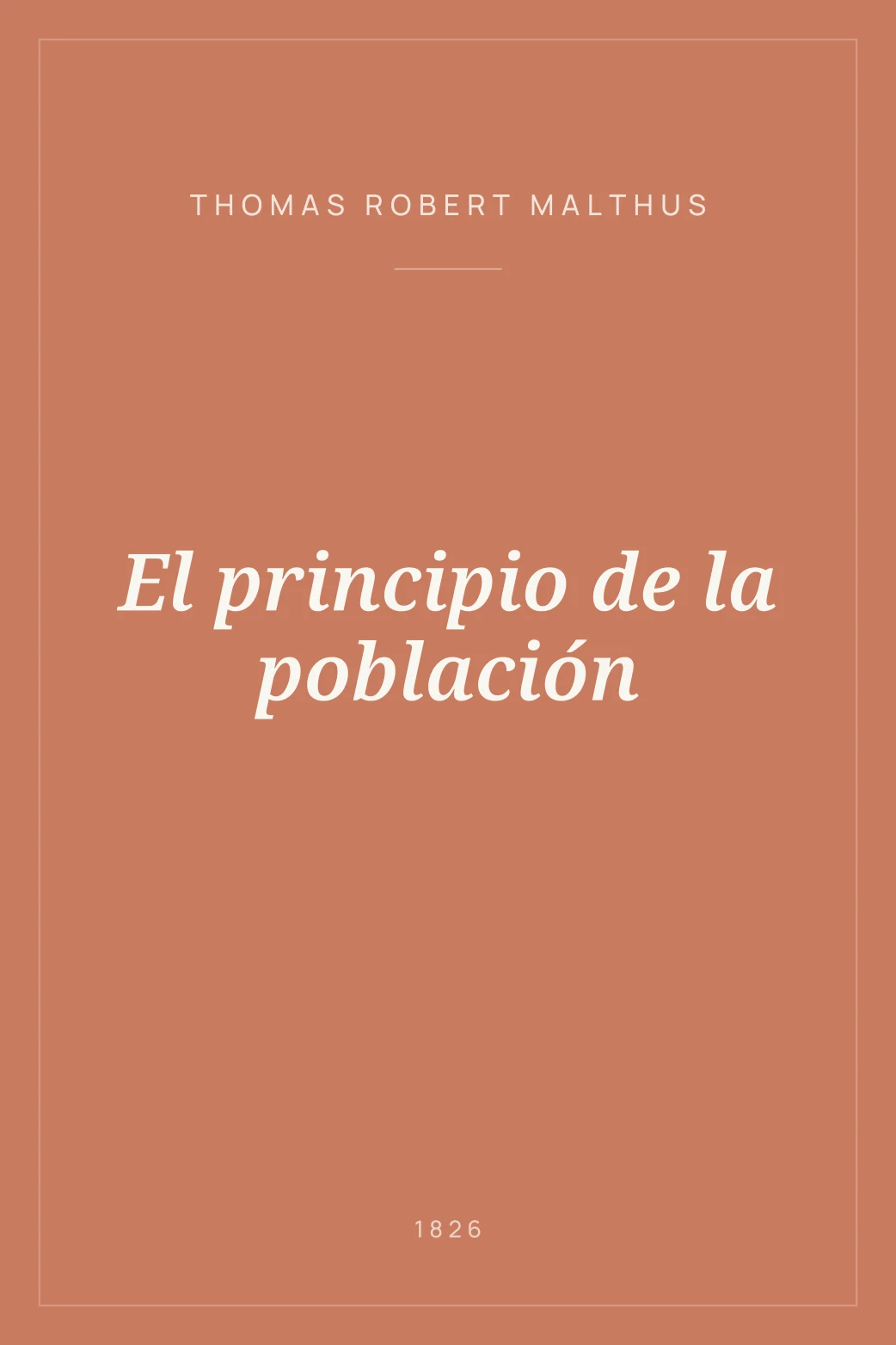Portada de El principio de la población