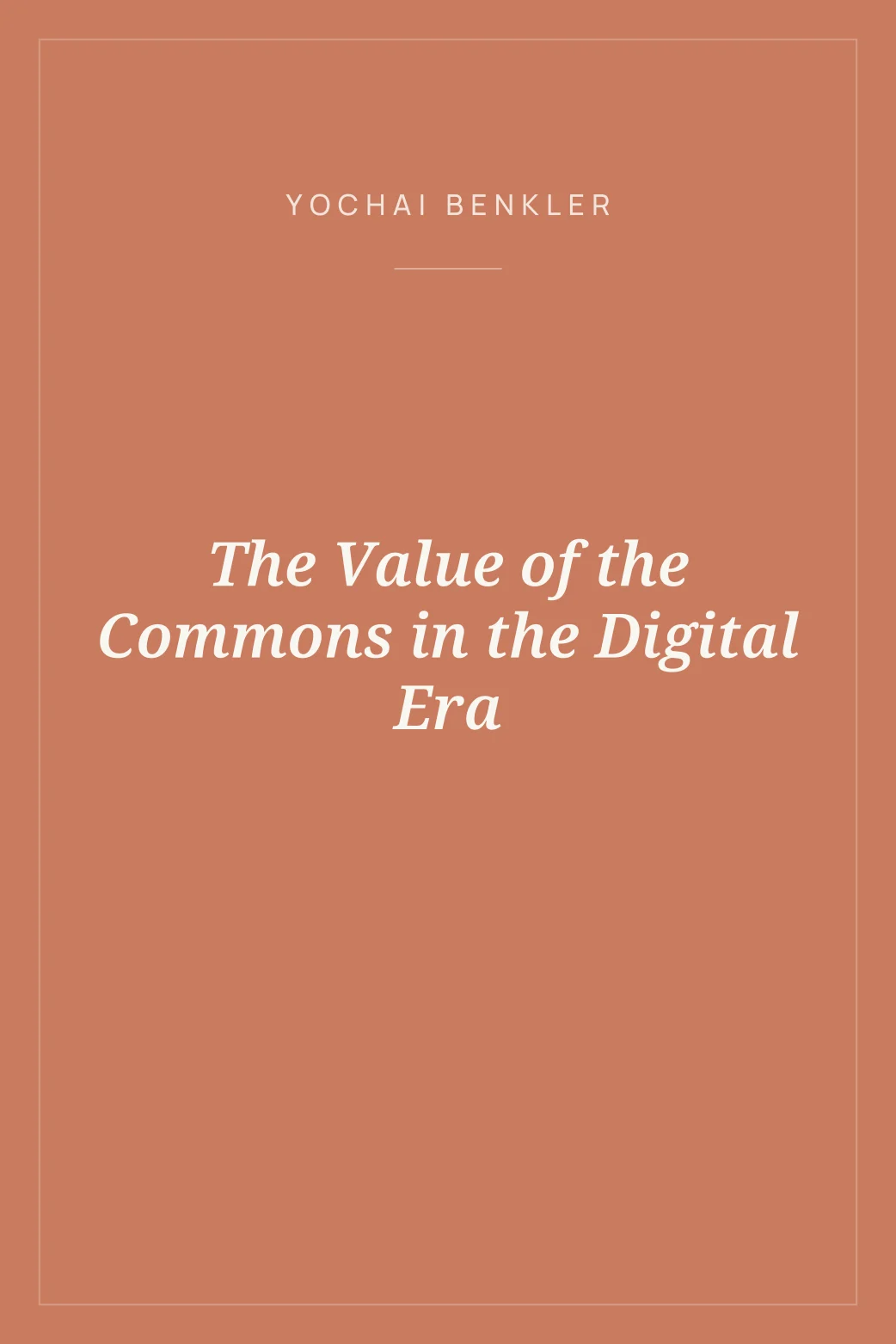 Portada de The Value of the Commons in the Digital Era