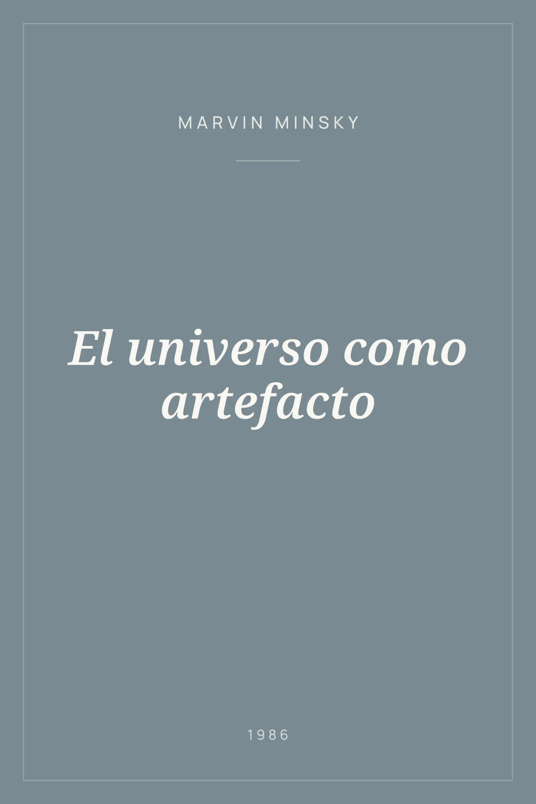 Portada de El universo como artefacto