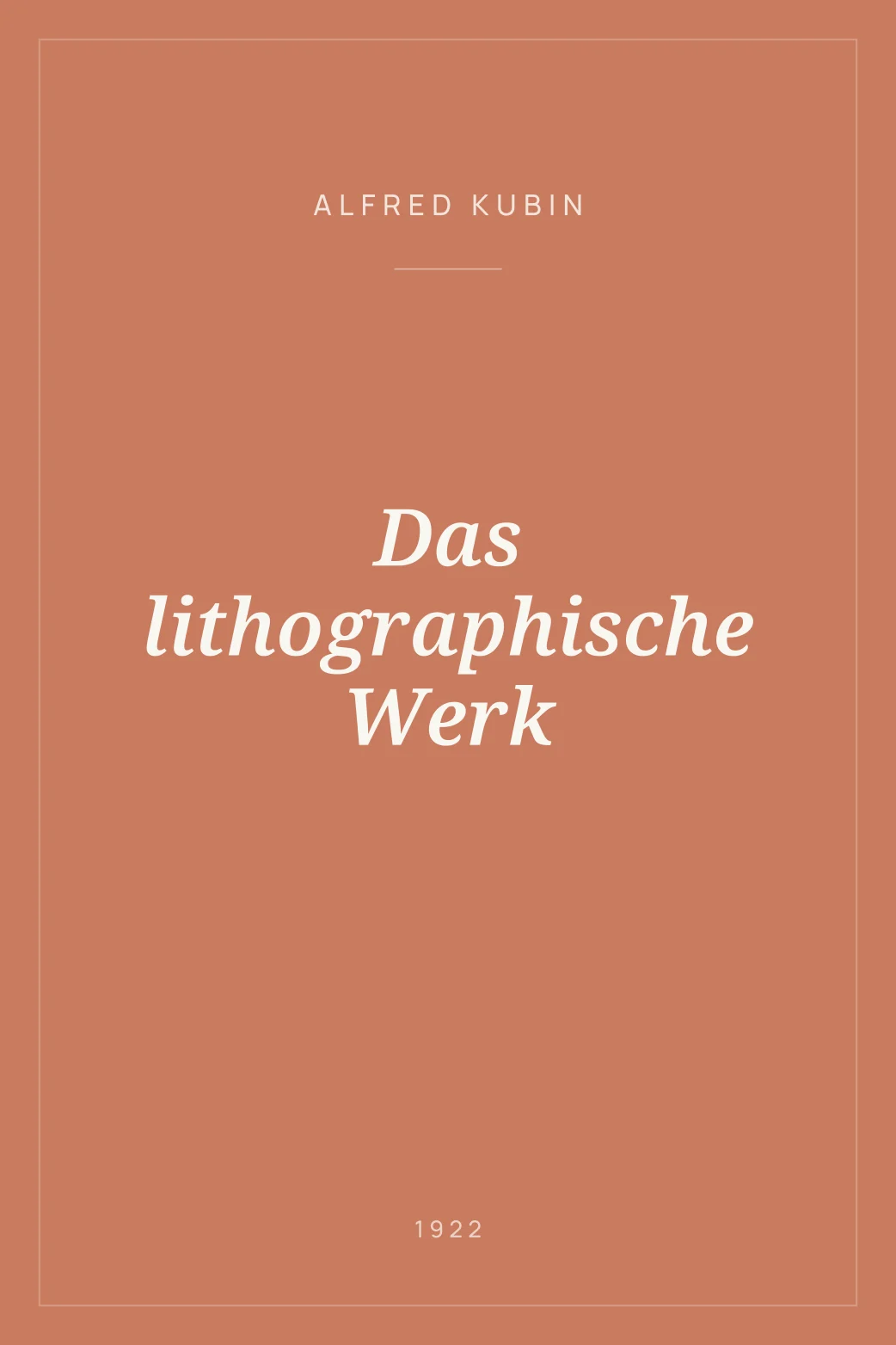 Portada de Das lithographische Werk