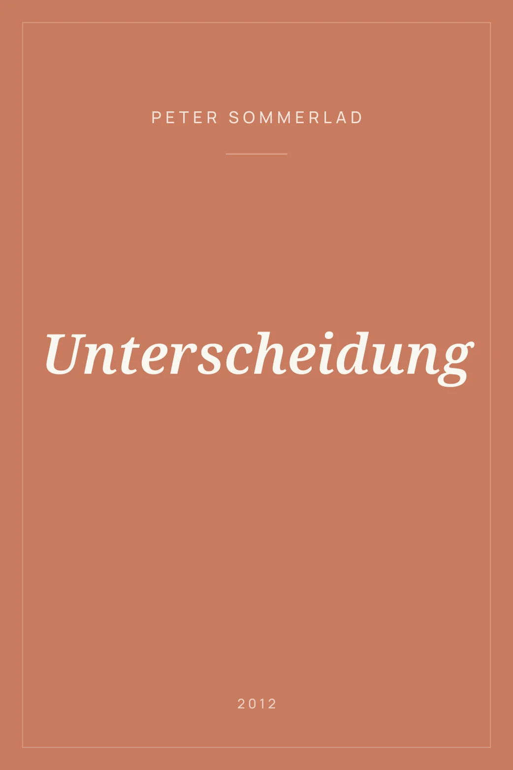 Portada de Unterscheidung