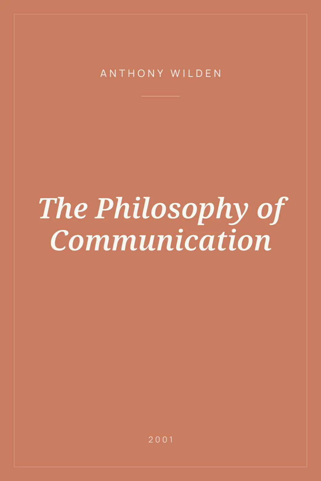 Portada de The Philosophy of Communication