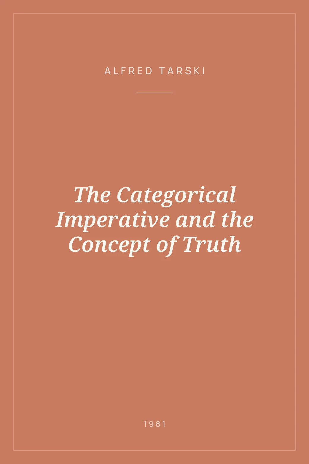 Portada de The Categorical Imperative and the Concept of Truth