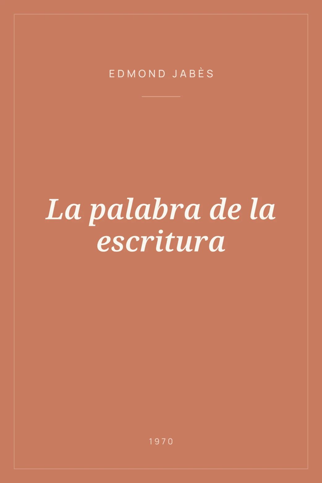 Portada de La palabra de la escritura
