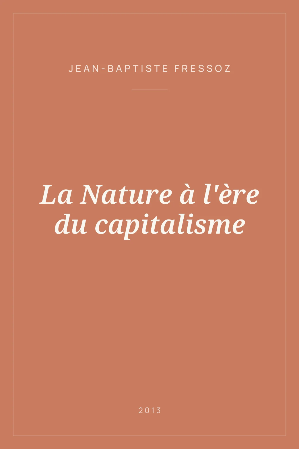 Portada de La Nature à l'ère du capitalisme