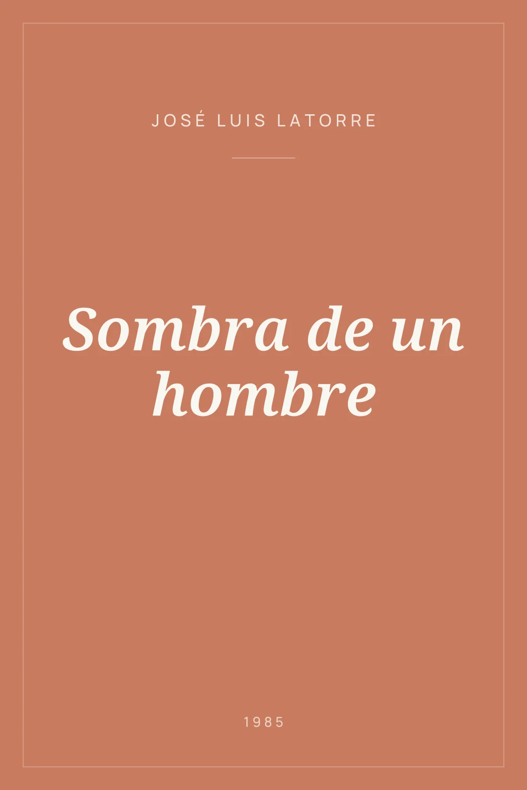 Portada de Sombra de un hombre