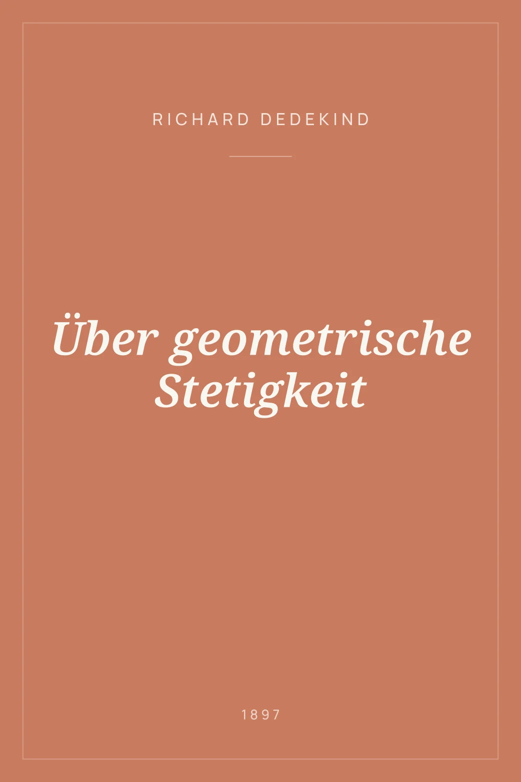 Portada de Über geometrische Stetigkeit
