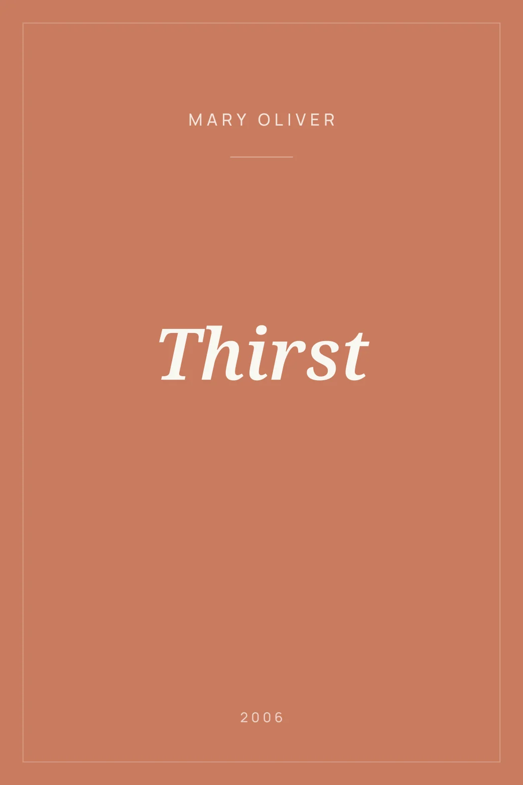Portada de Thirst