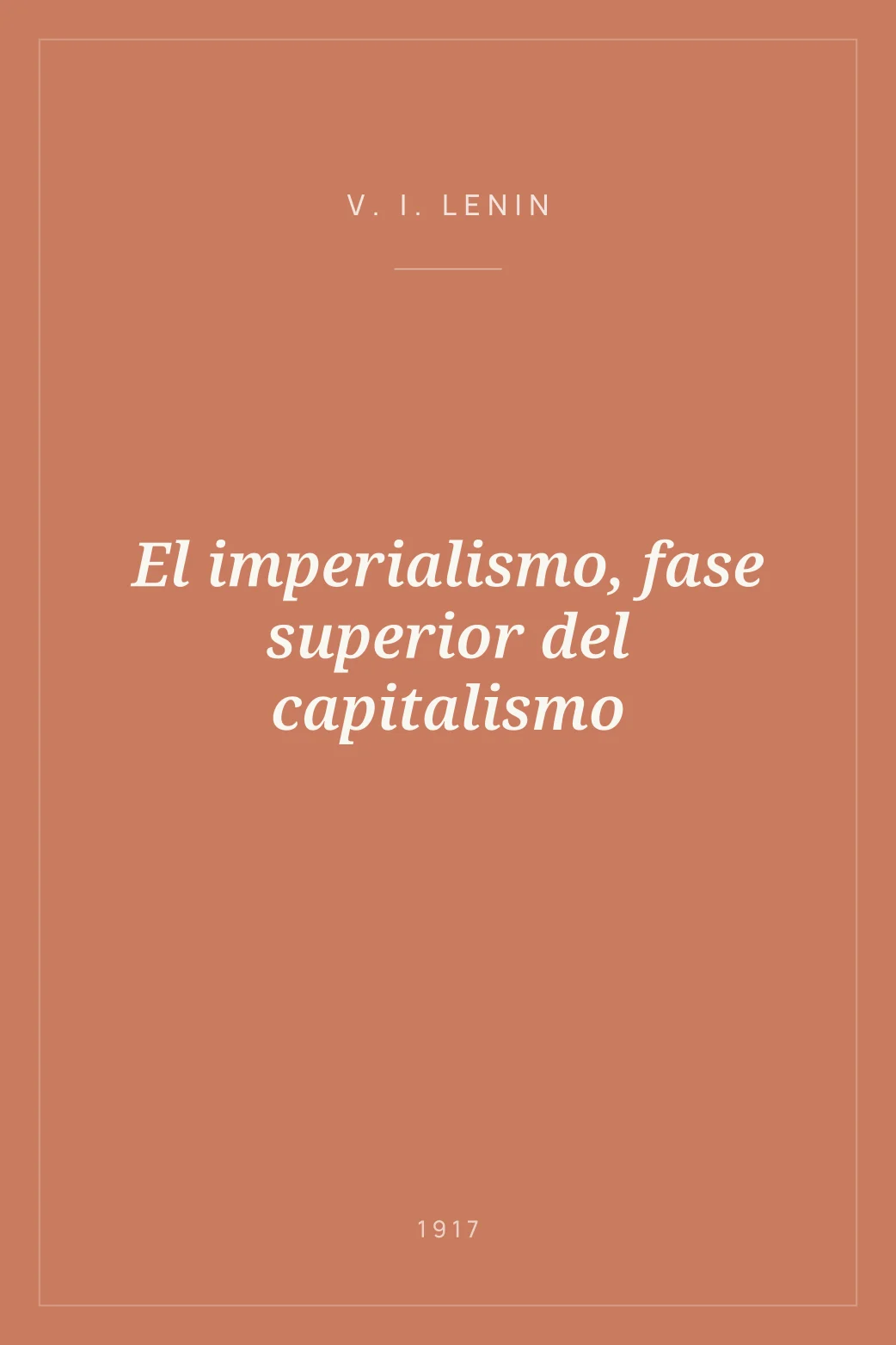 Portada de El imperialismo, fase superior del capitalismo