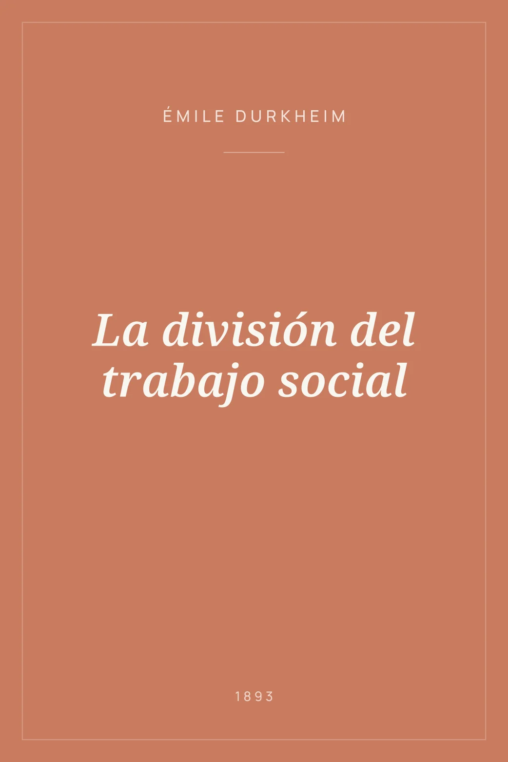 Portada de La división del trabajo social