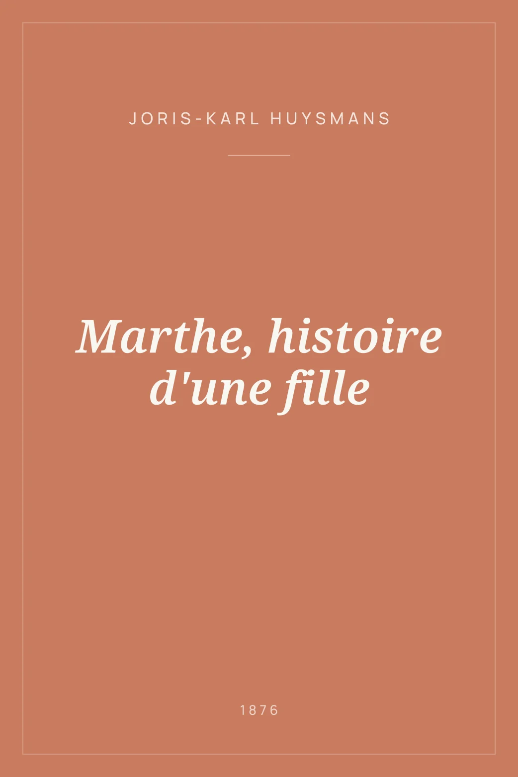 Portada de Marthe, histoire d'une fille