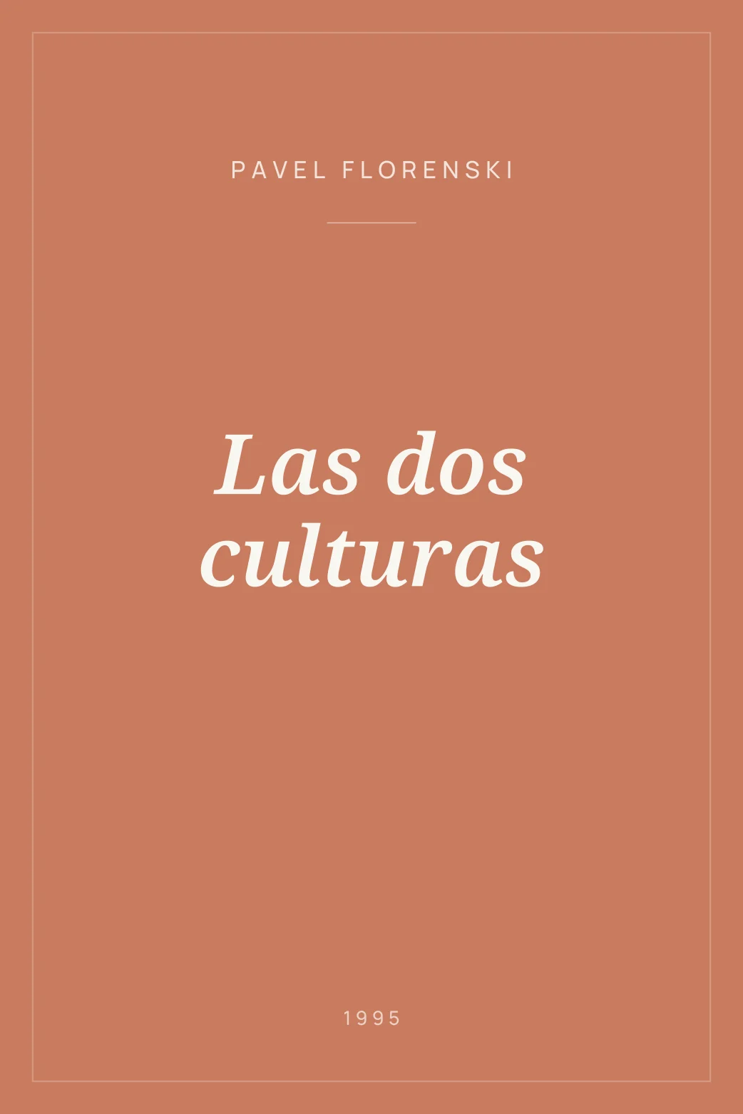 Portada de Las dos culturas
