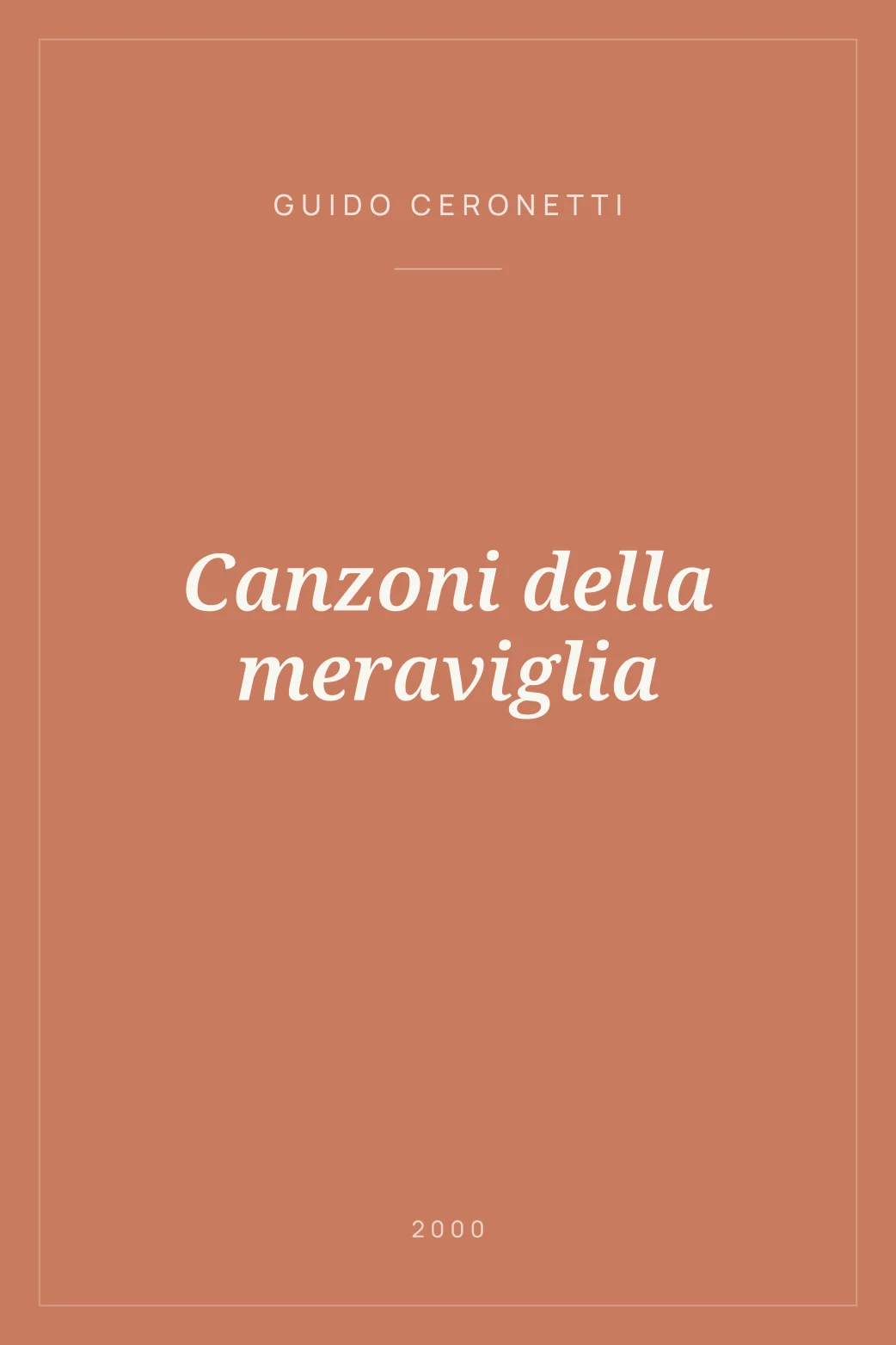 Portada de Canzoni della meraviglia