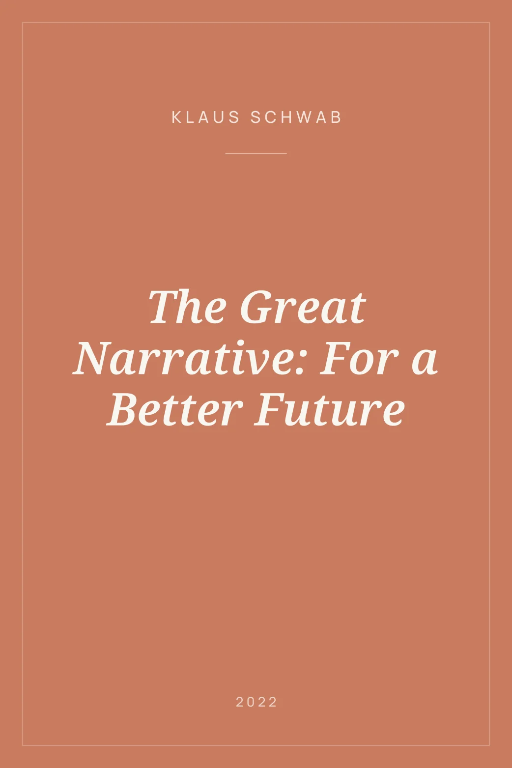 Portada de The Great Narrative: For a Better Future