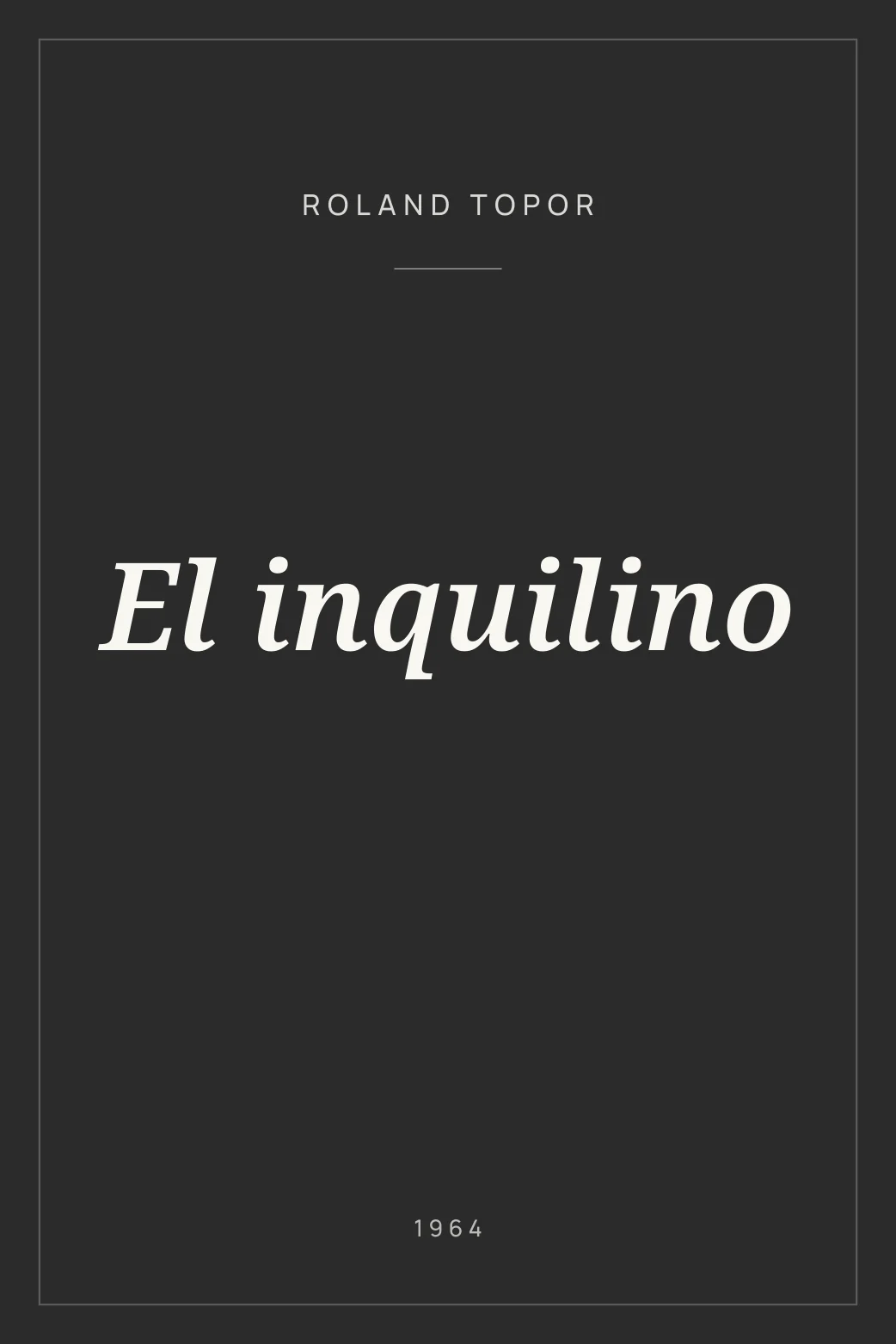 Portada de El inquilino
