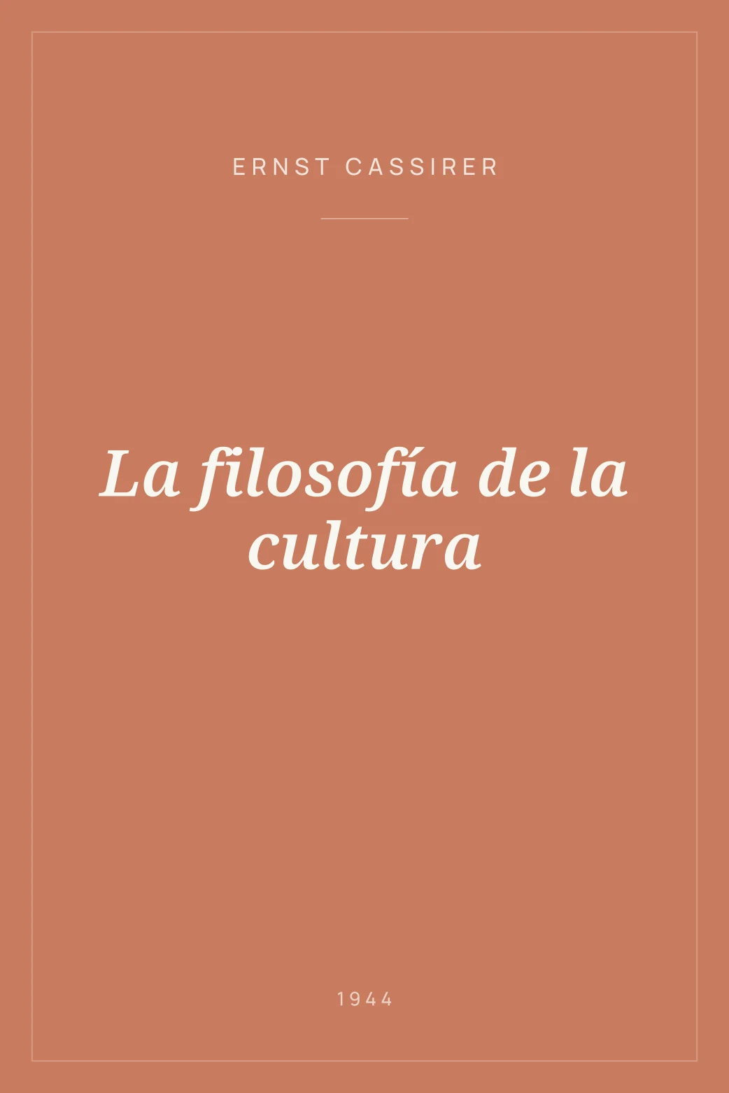 Portada de La filosofía de la cultura