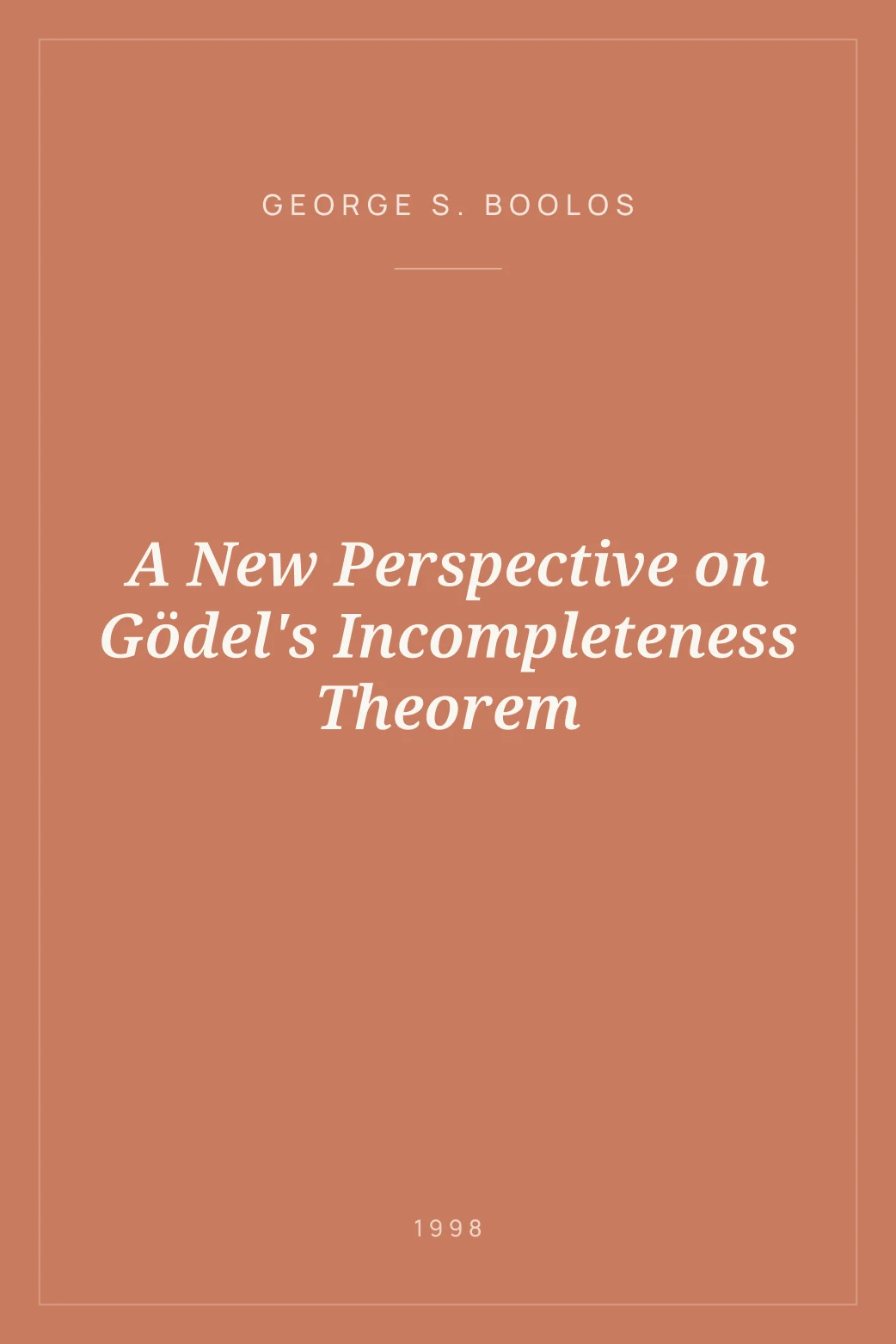 Portada de A New Perspective on Gödel's Incompleteness Theorem