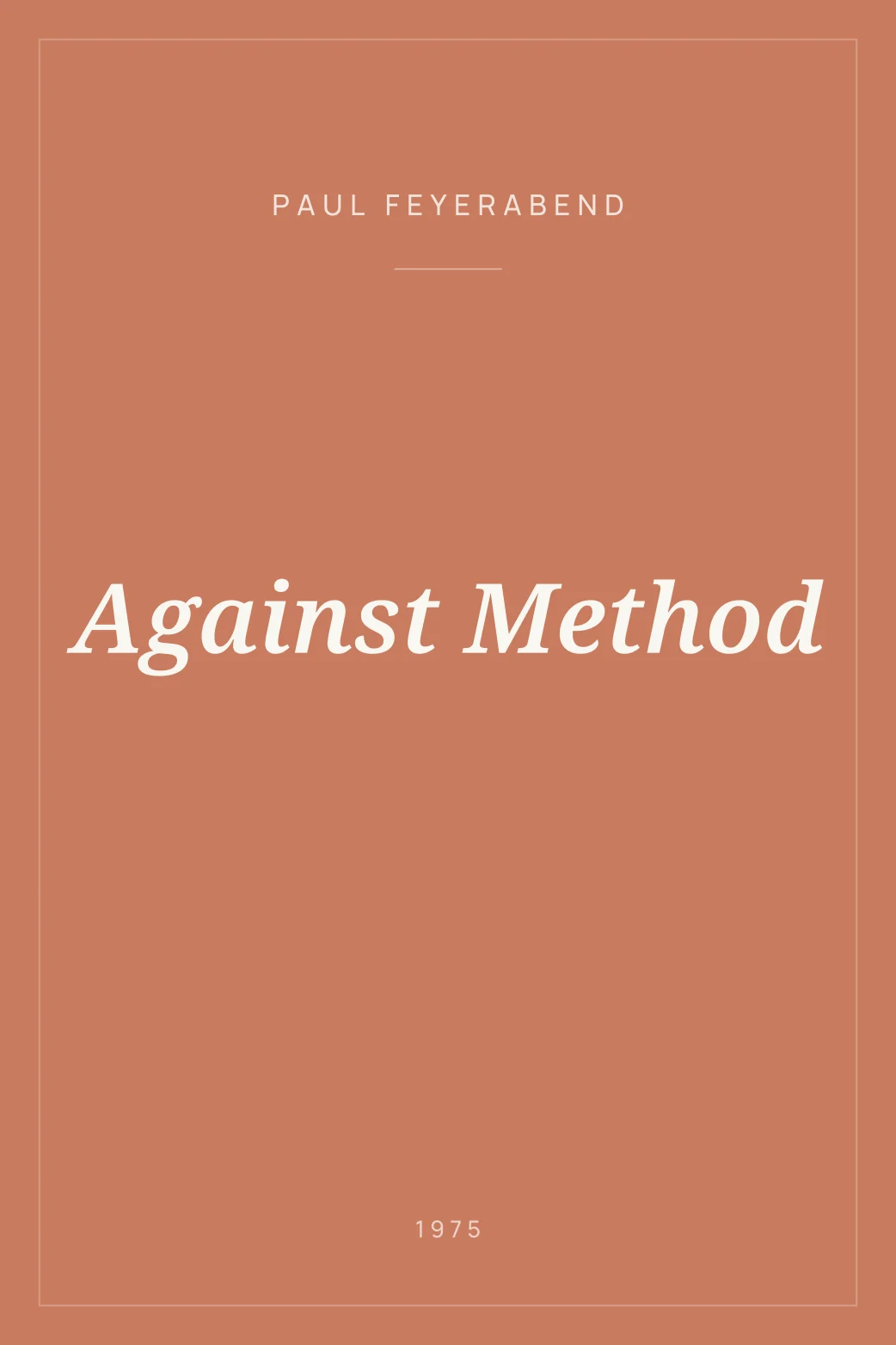 Portada de Against Method