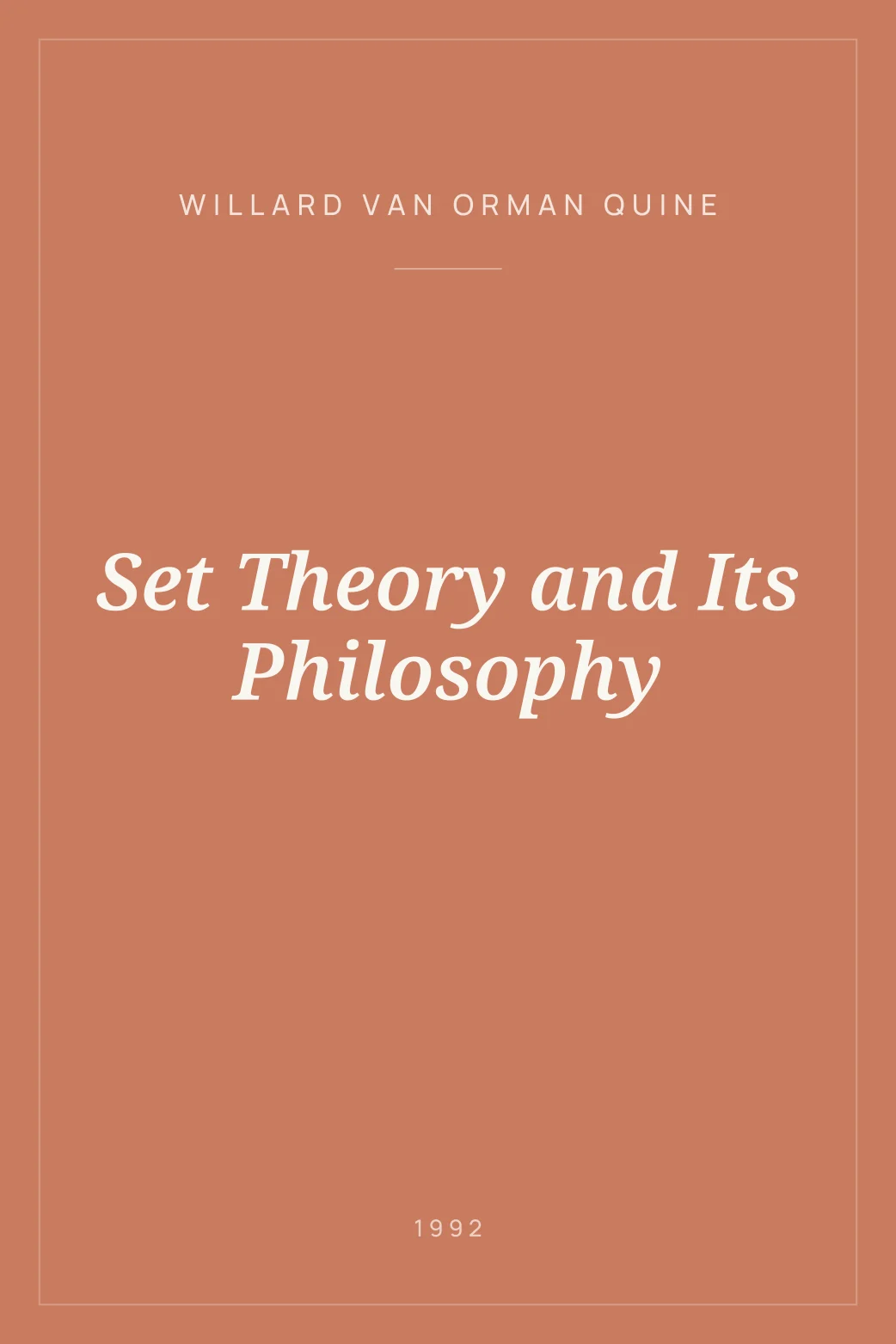Portada de Set Theory and Its Philosophy