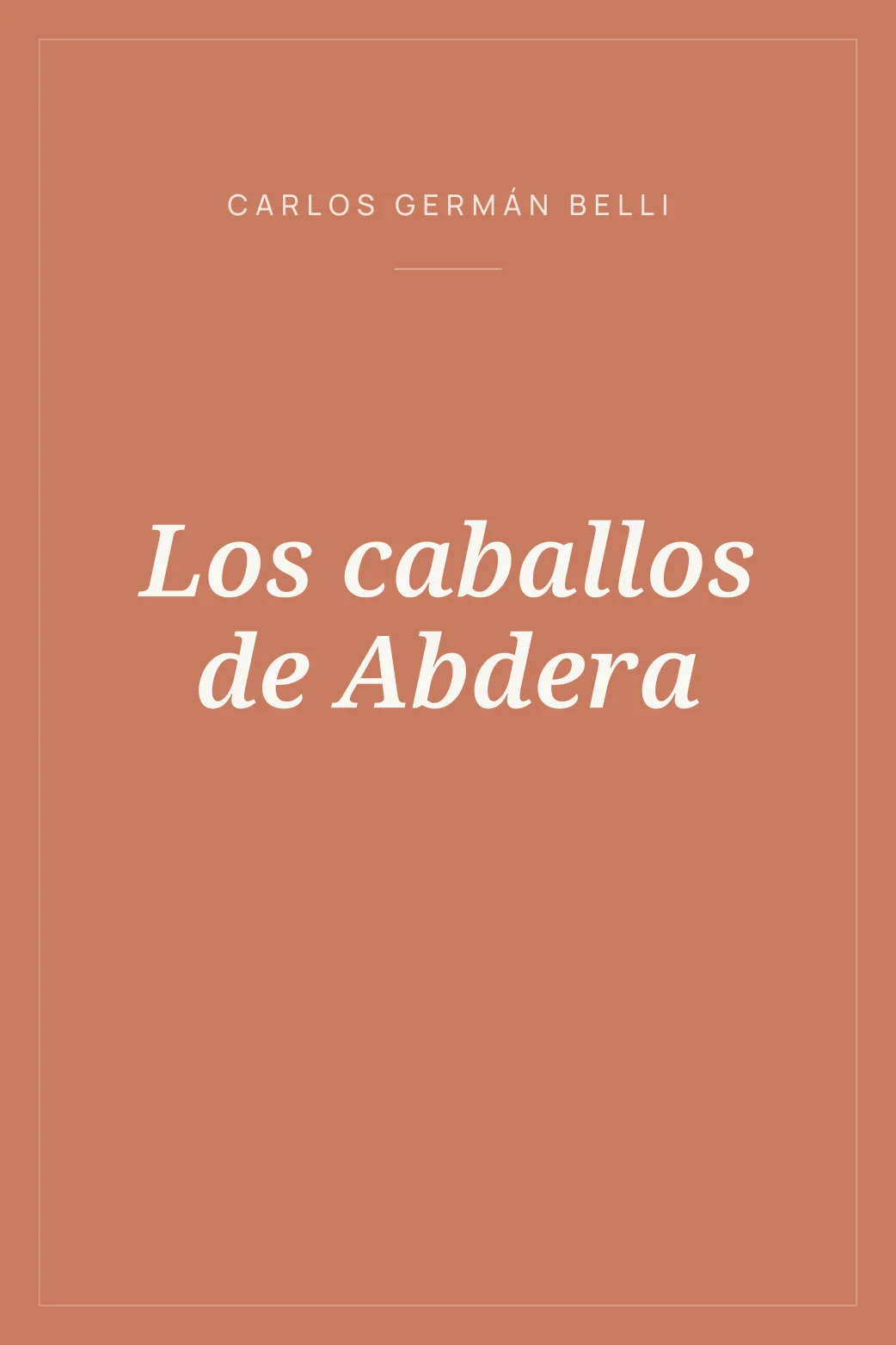 Portada de Los caballos de Abdera