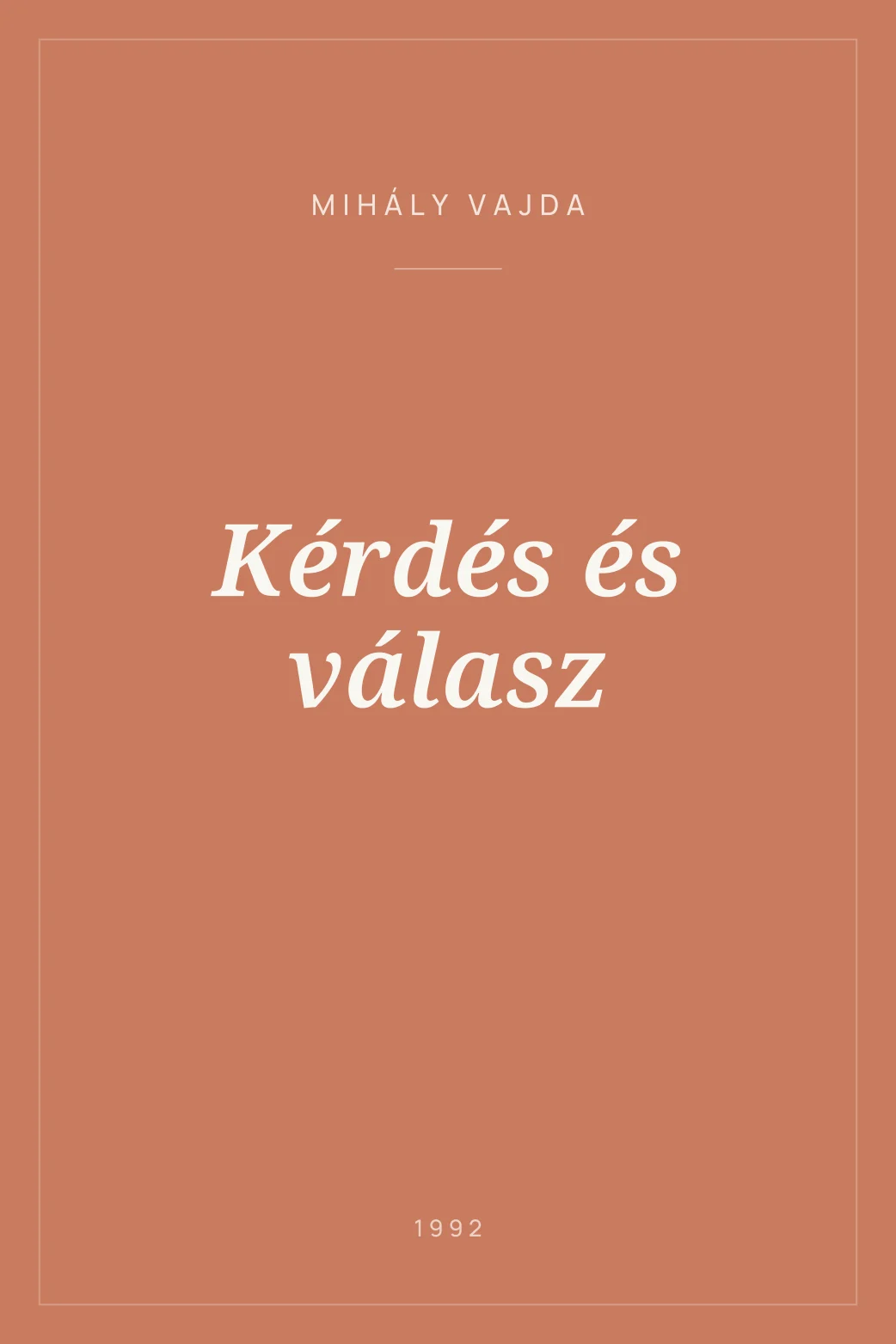 Portada de Kérdés és válasz
