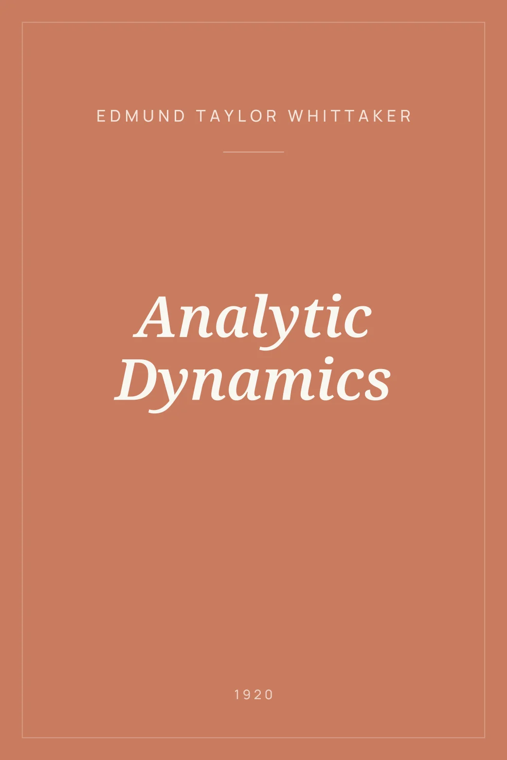 Portada de Analytic Dynamics