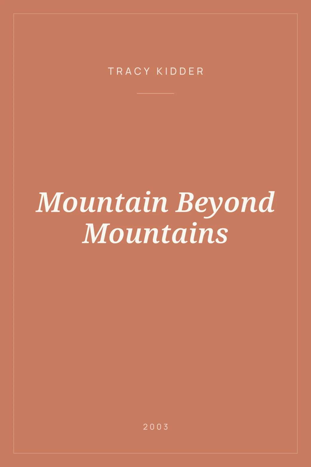 Portada de Mountain Beyond Mountains