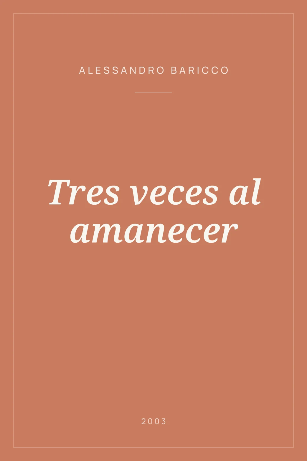Portada de Tres veces al amanecer