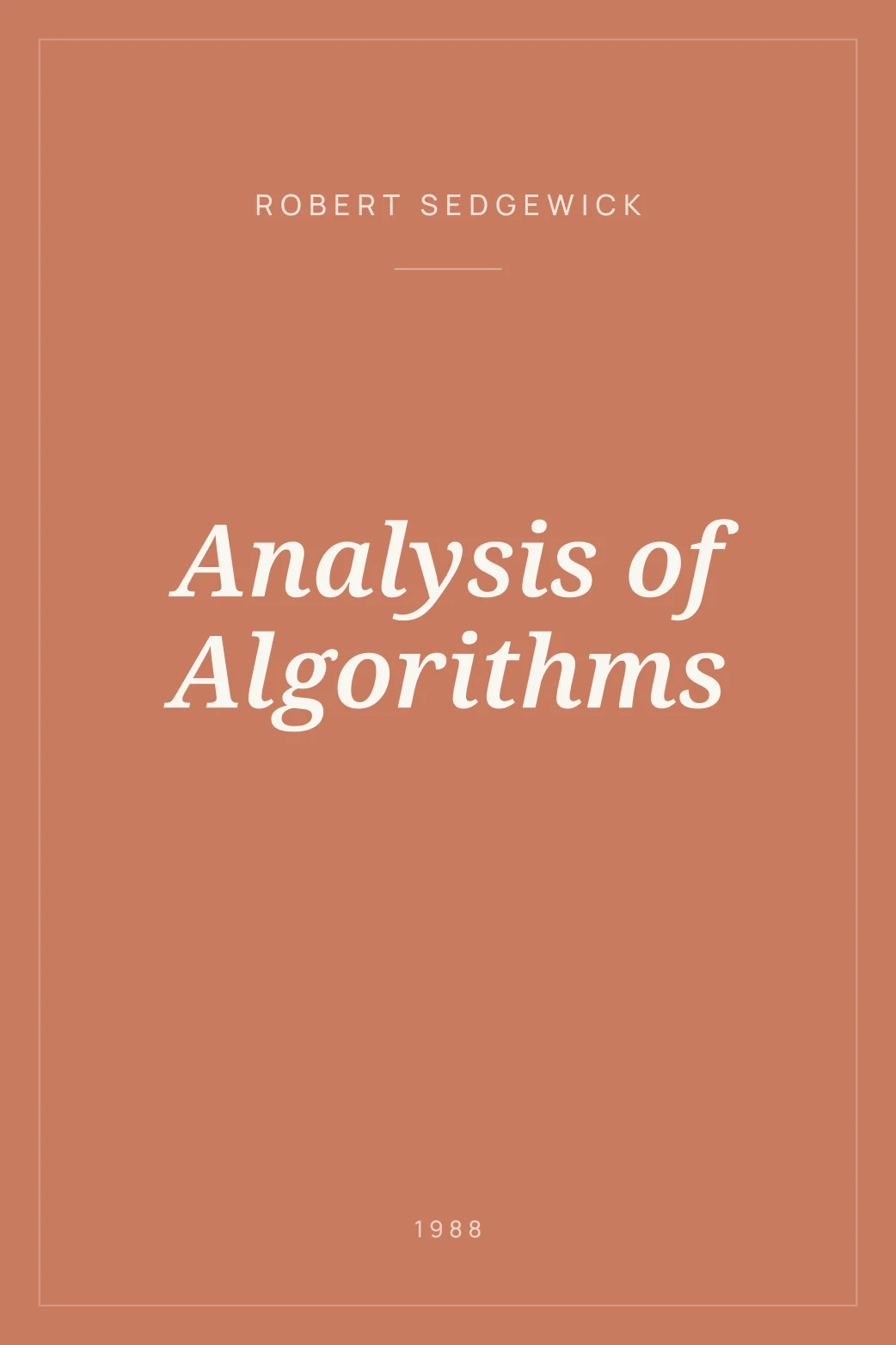 Portada de Analysis of Algorithms