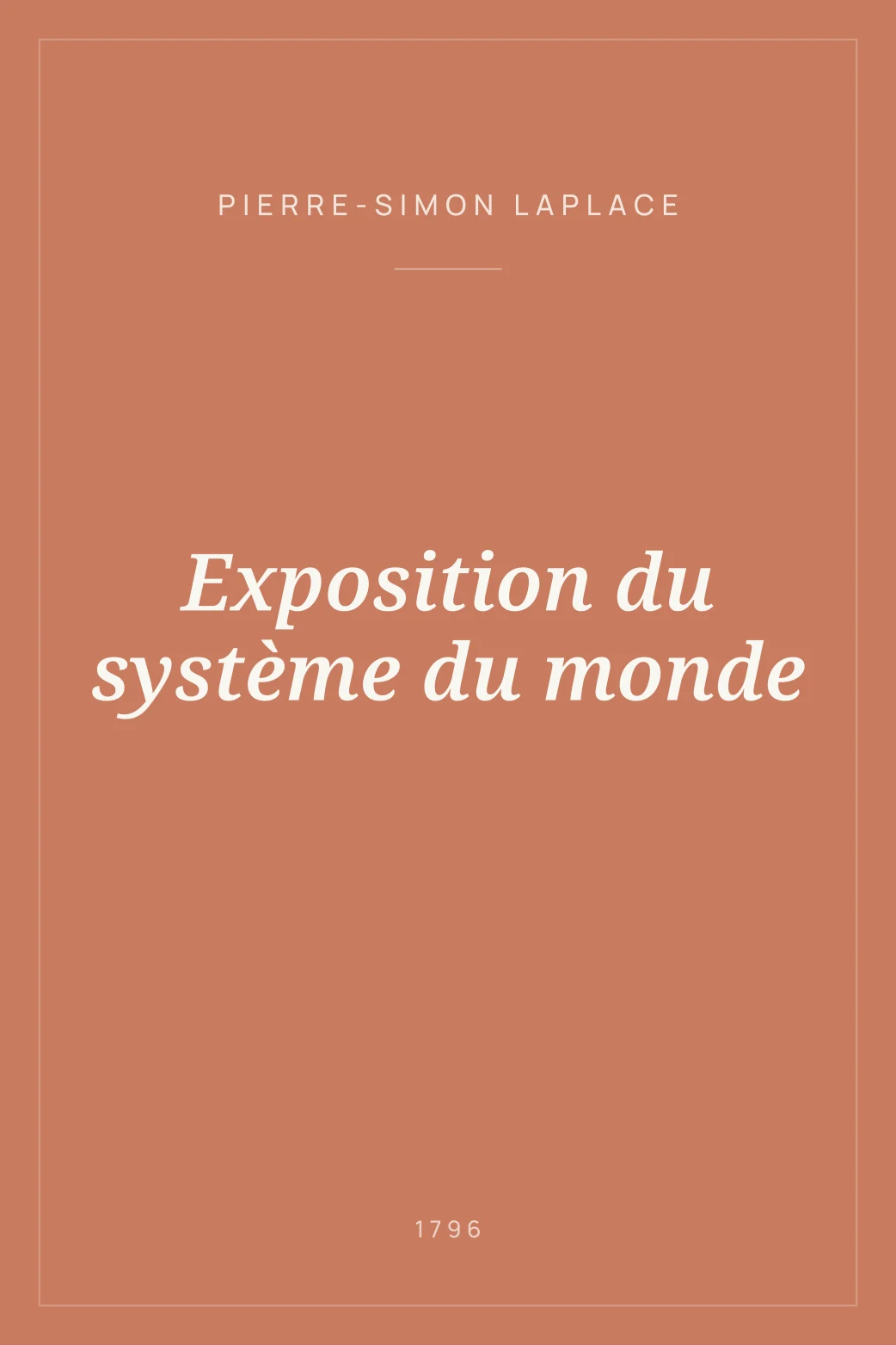 Portada de Exposition du système du monde
