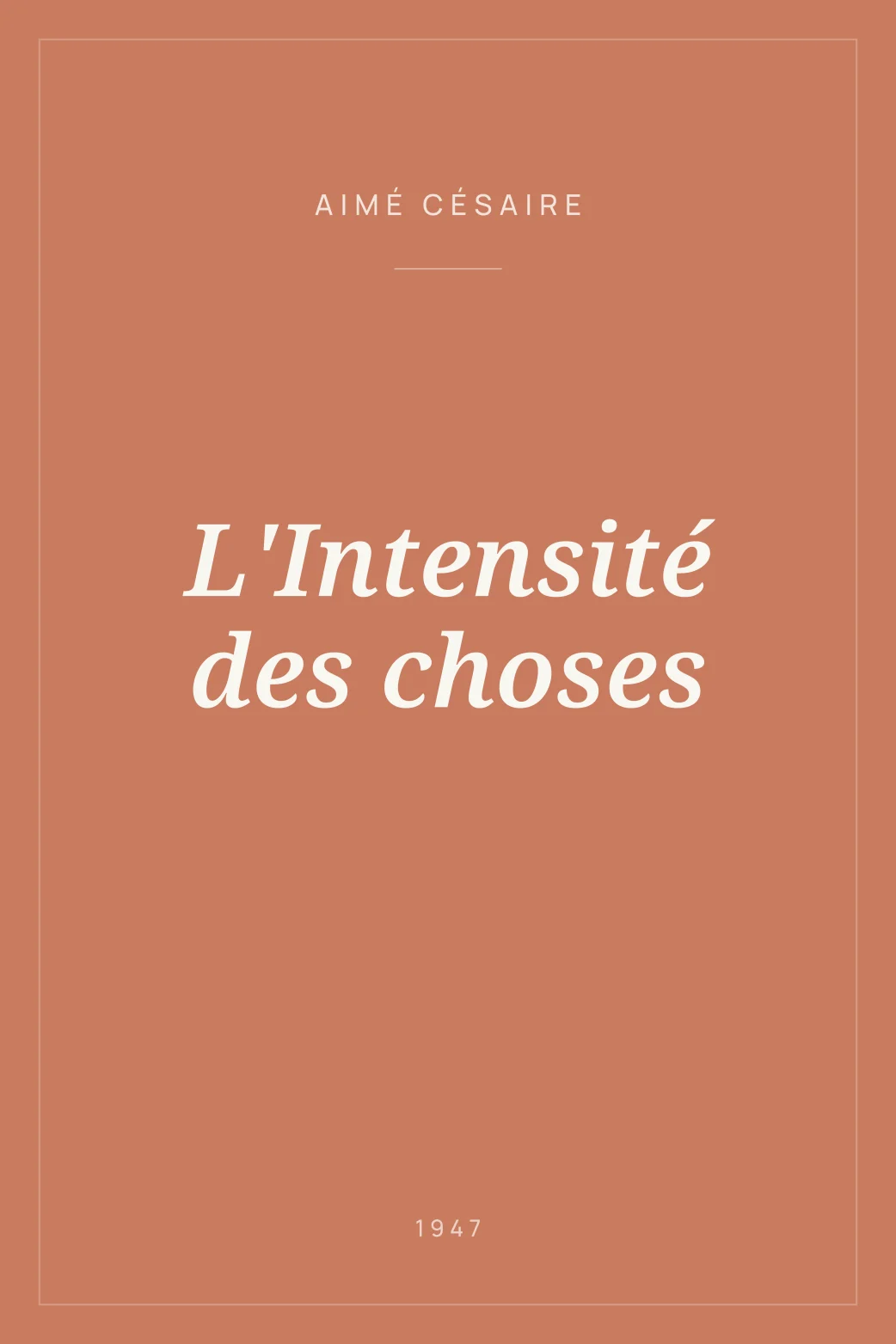 Portada de L'Intensité des choses