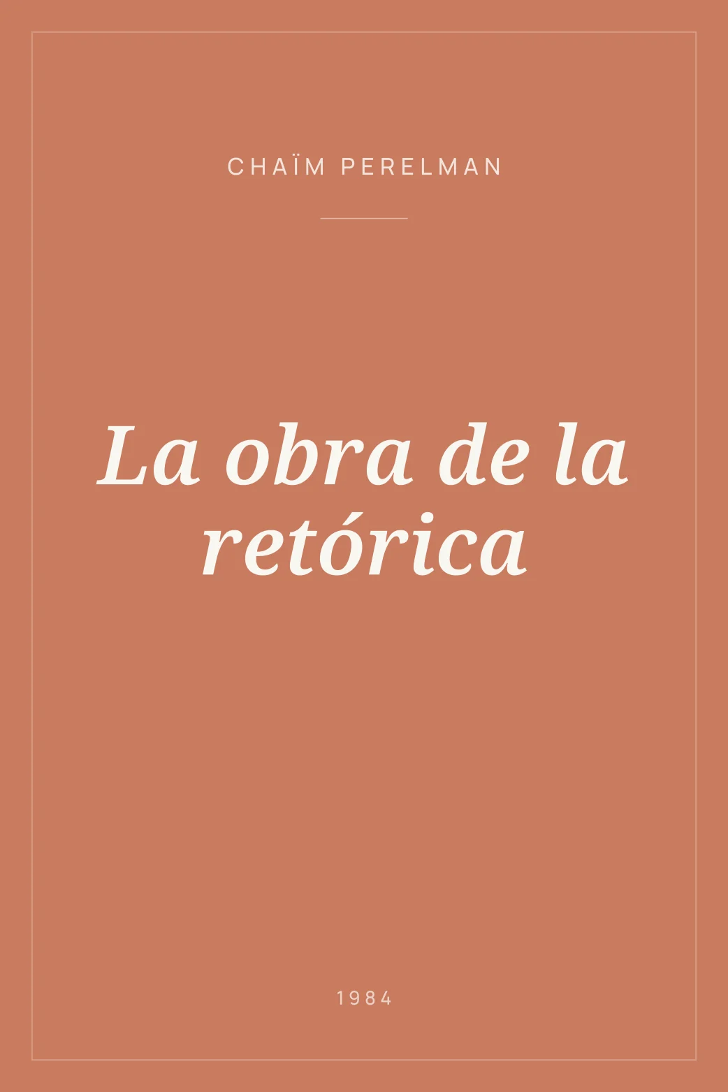 Portada de La obra de la retórica