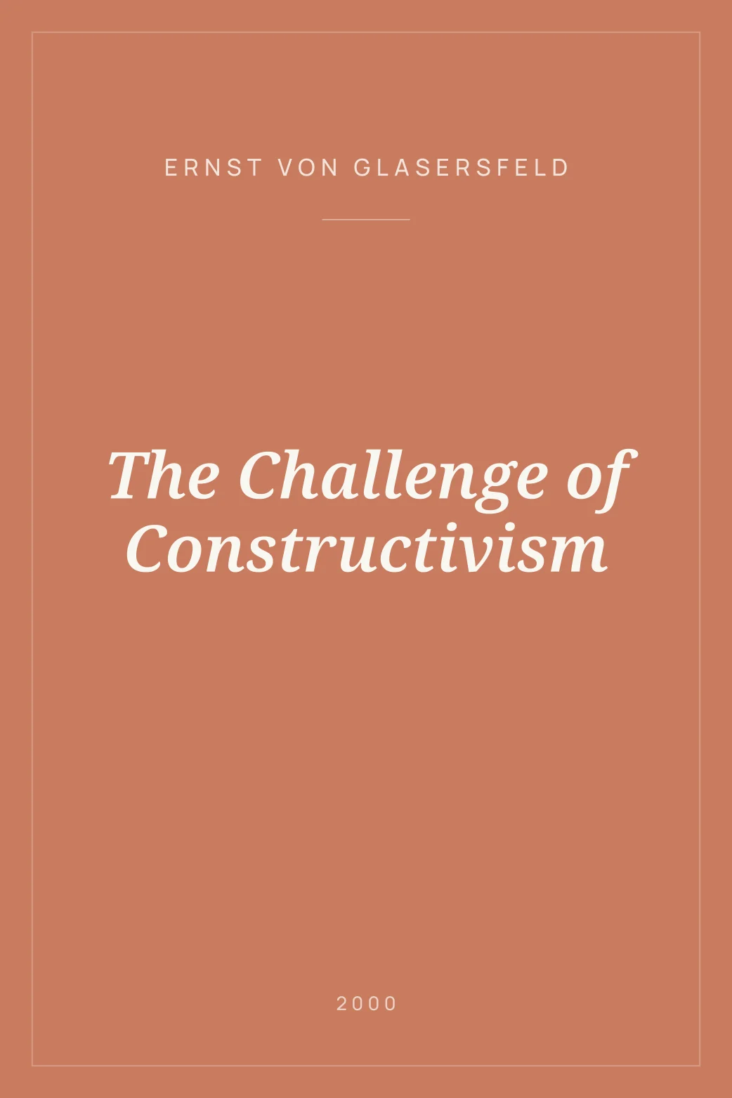 Portada de The Challenge of Constructivism