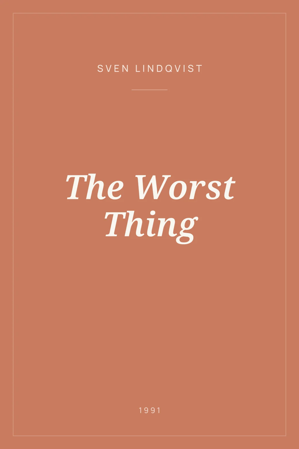 Portada de The Worst Thing